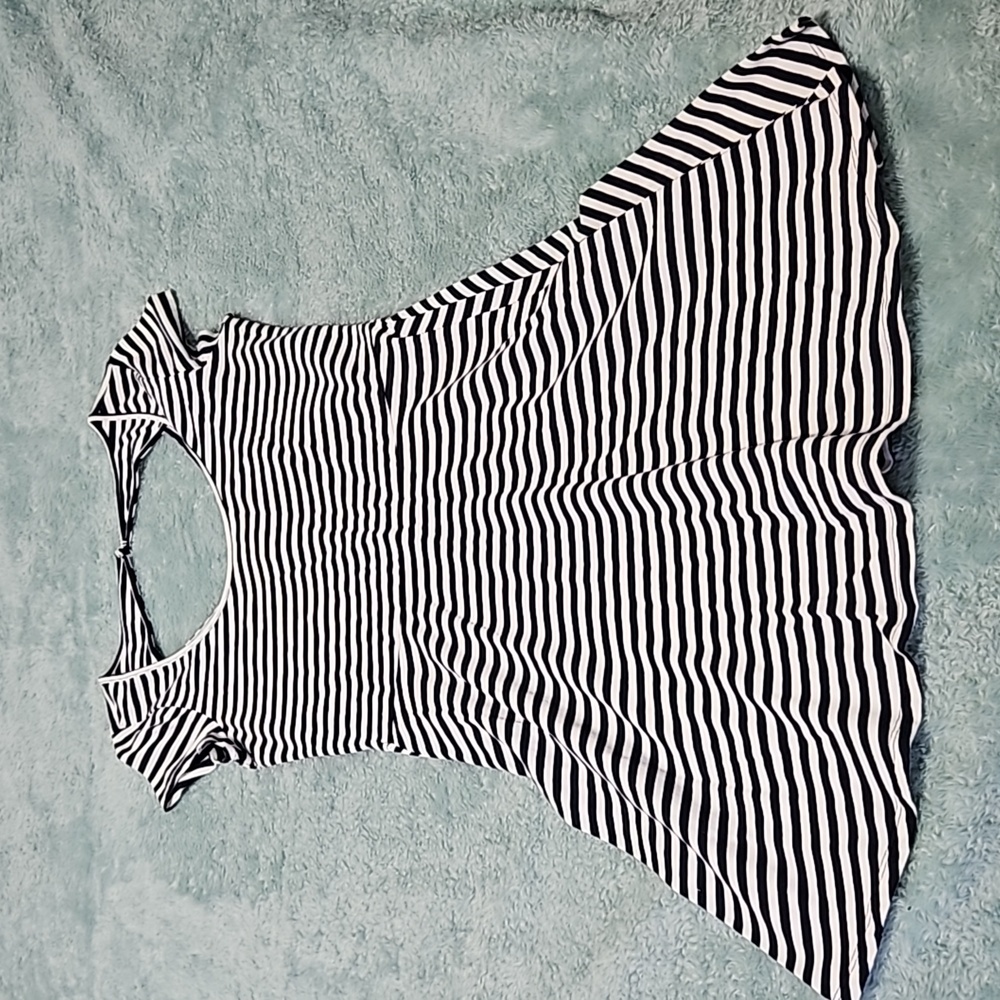 Navy and White Backless Cotton dress
